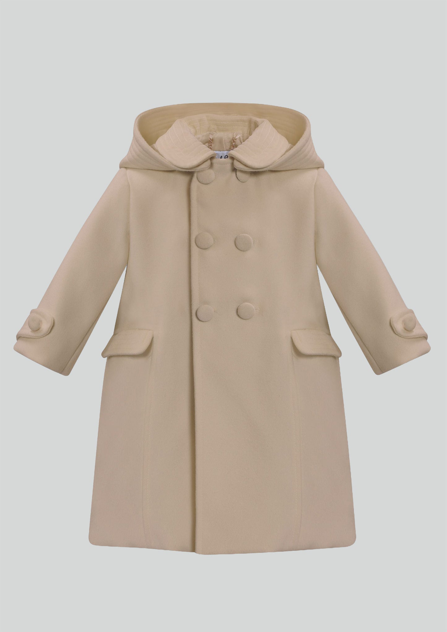 Sarah Louise Camel Traditional Coat with Velvet Trim