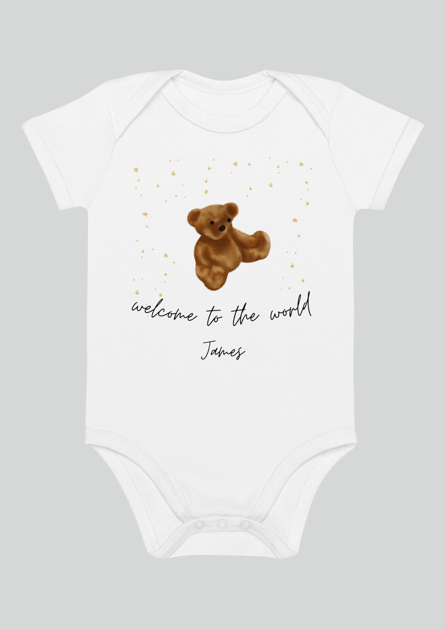 Welcome to the World Personalised Name Bear Bodysuit