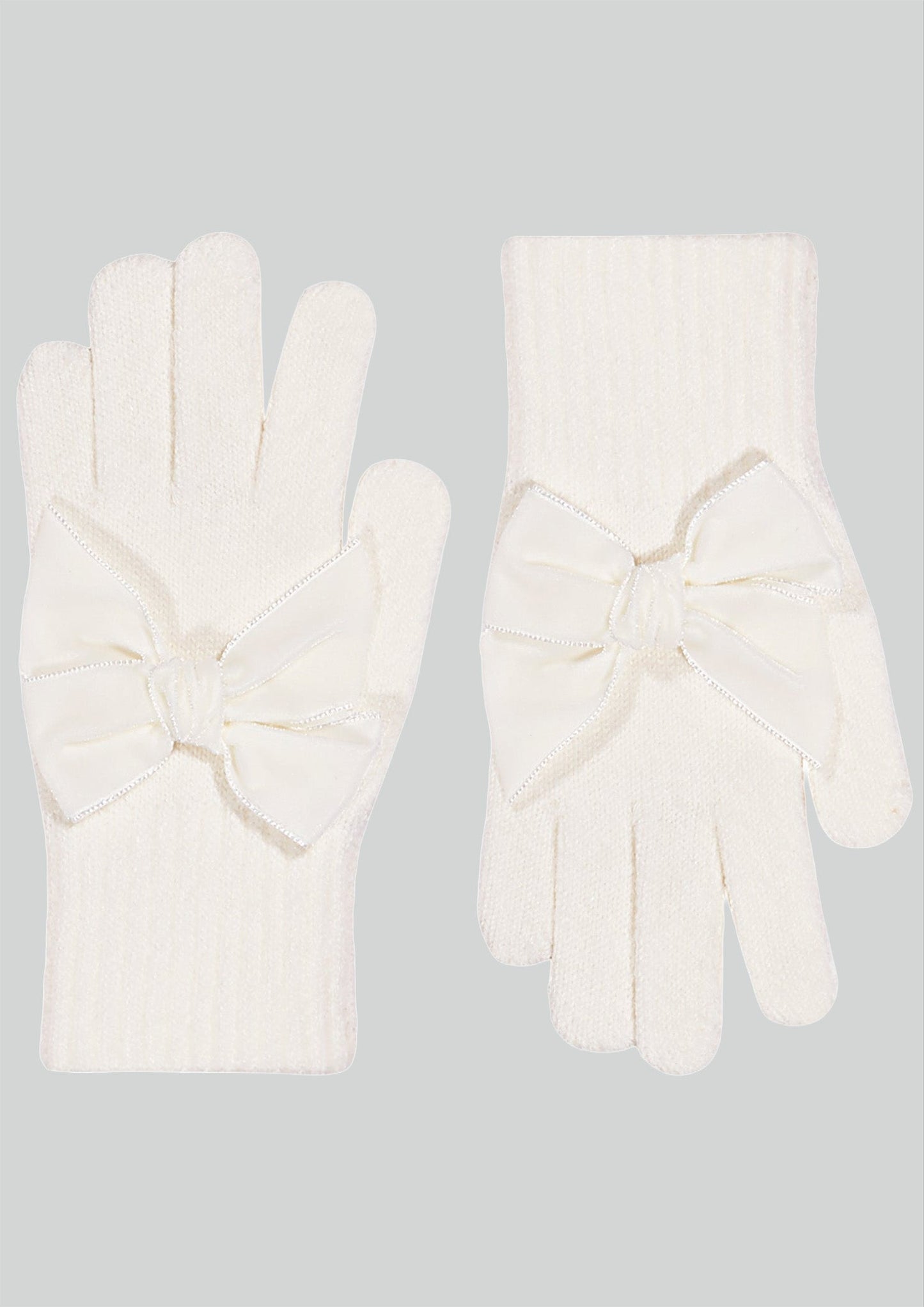 Condor Cream gloves with velvet bow