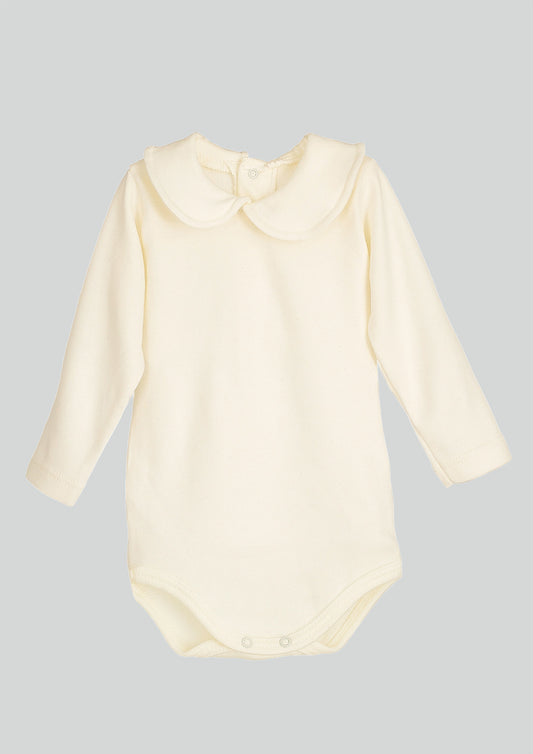 Calamaro Baby Peter Pan Collar Vest in White