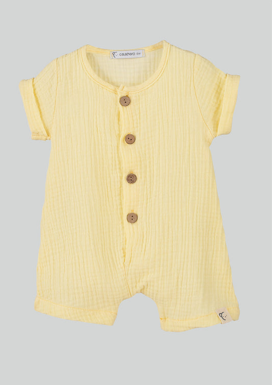 Calamaro Baby Lemon Cheesecloth Romper