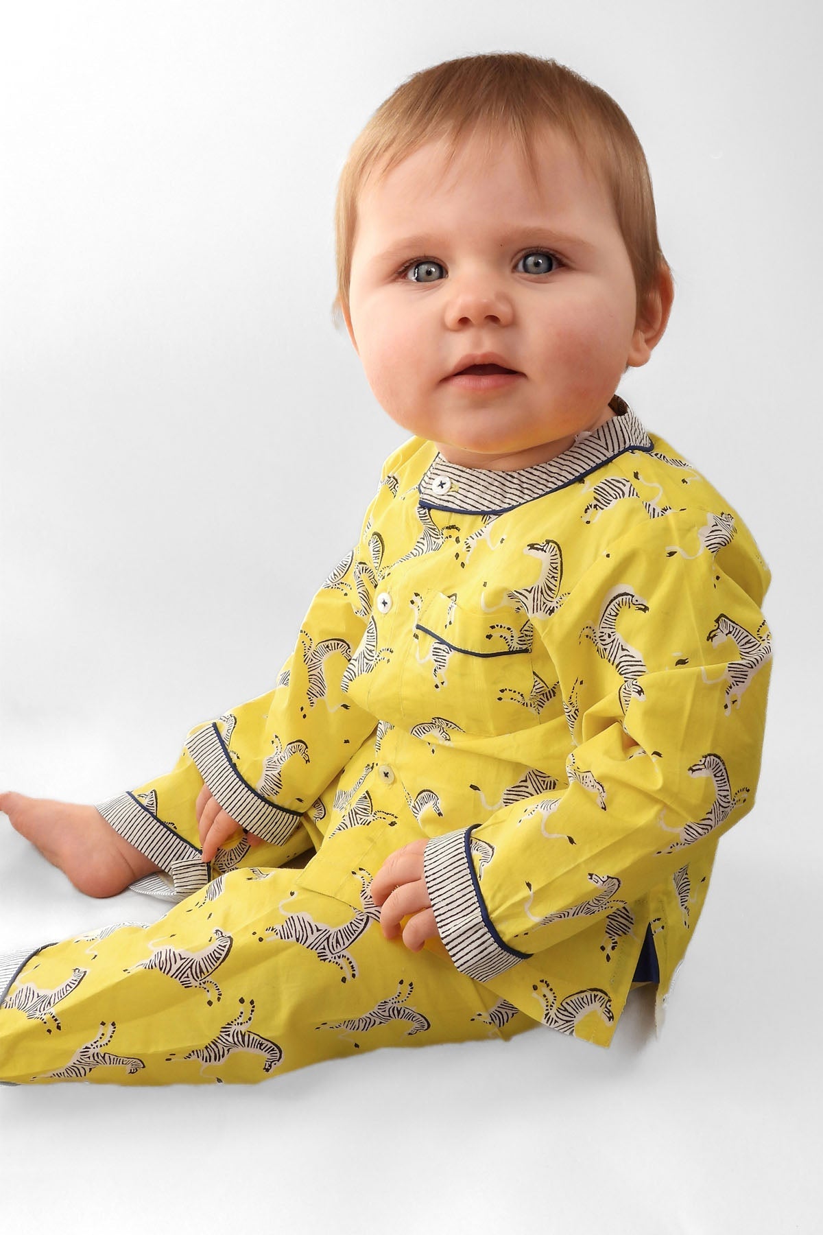 zebra strides - organic cotton baby pyjama set - Kutti Lulu