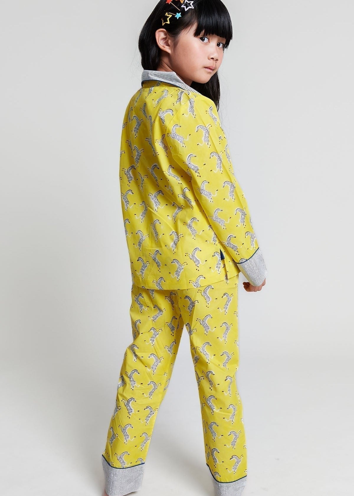 zebra strides - organic cotton kids pyjama set - Kutti Lulu