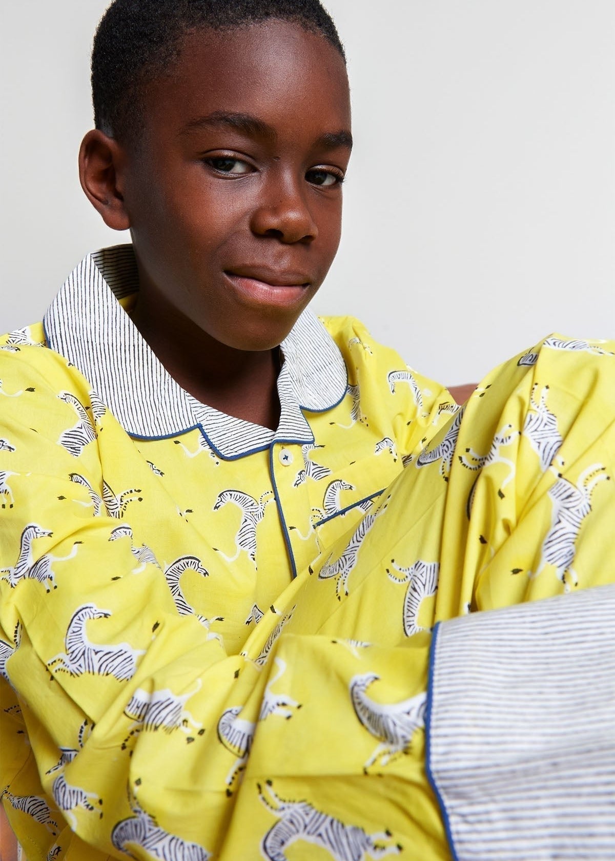 zebra strides - organic cotton kids pyjama set - Kutti Lulu